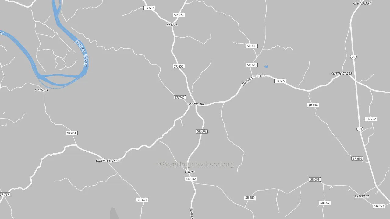 Bike Grade map of Glenmore, VA