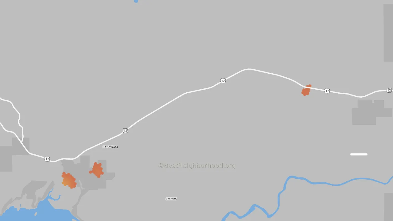 Bike Grade map of Glenoma, WA