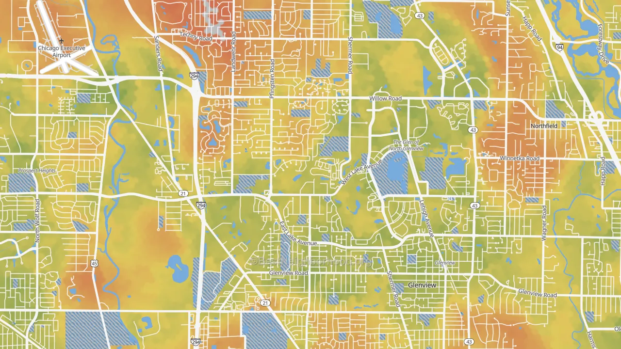Bike Grade map of Glenview Nas, IL