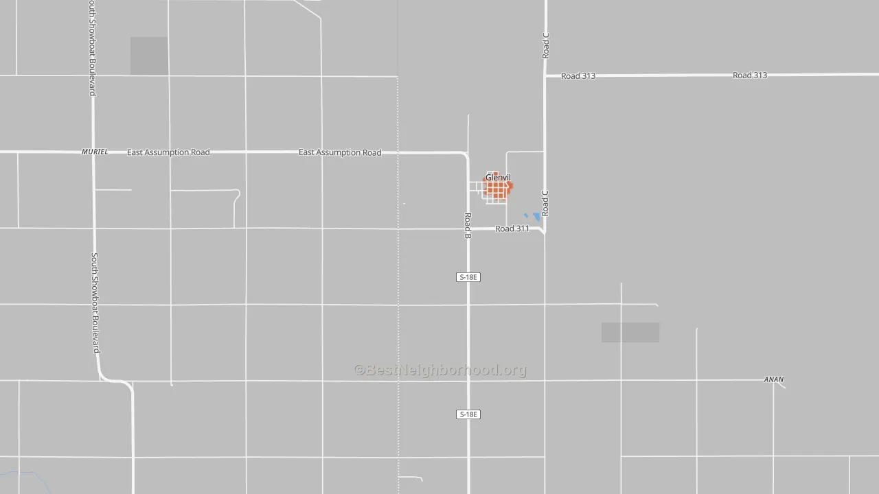 Bike Grade map of Glenvil, NE