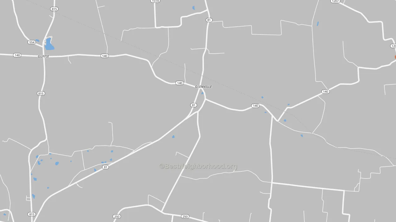 Bike Grade map of Glenville, KY