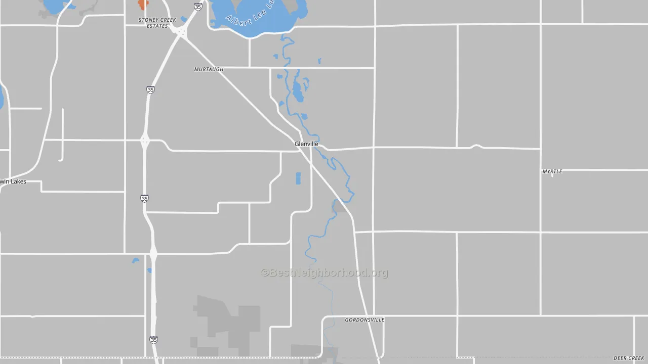 Bike Grade map of Glenville, MN