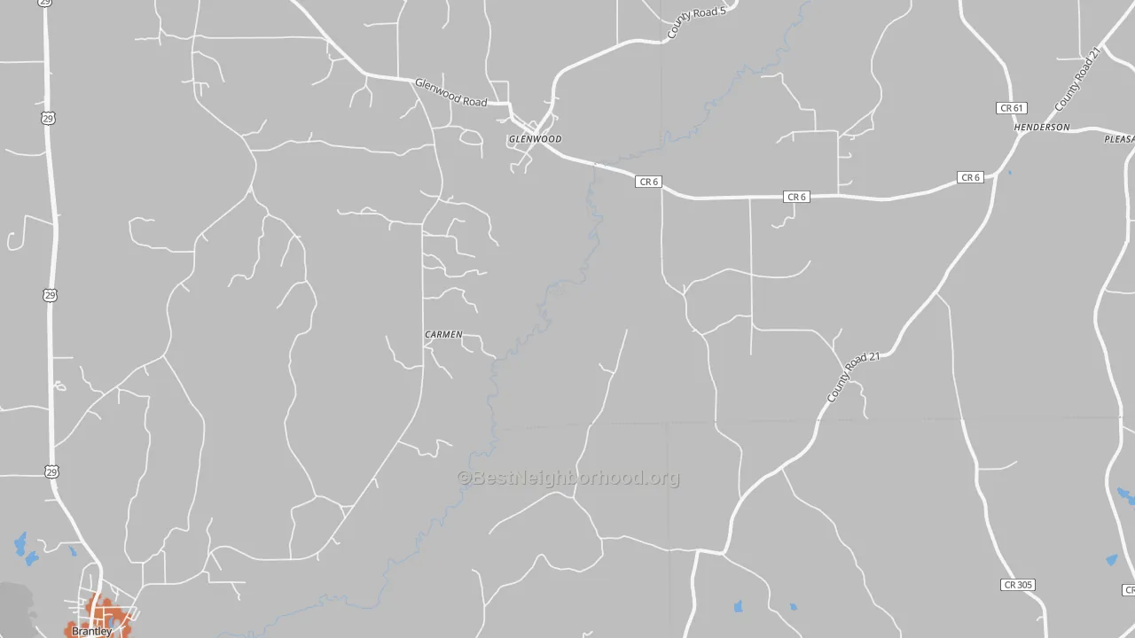 Bike Grade map of Glenwood, AL