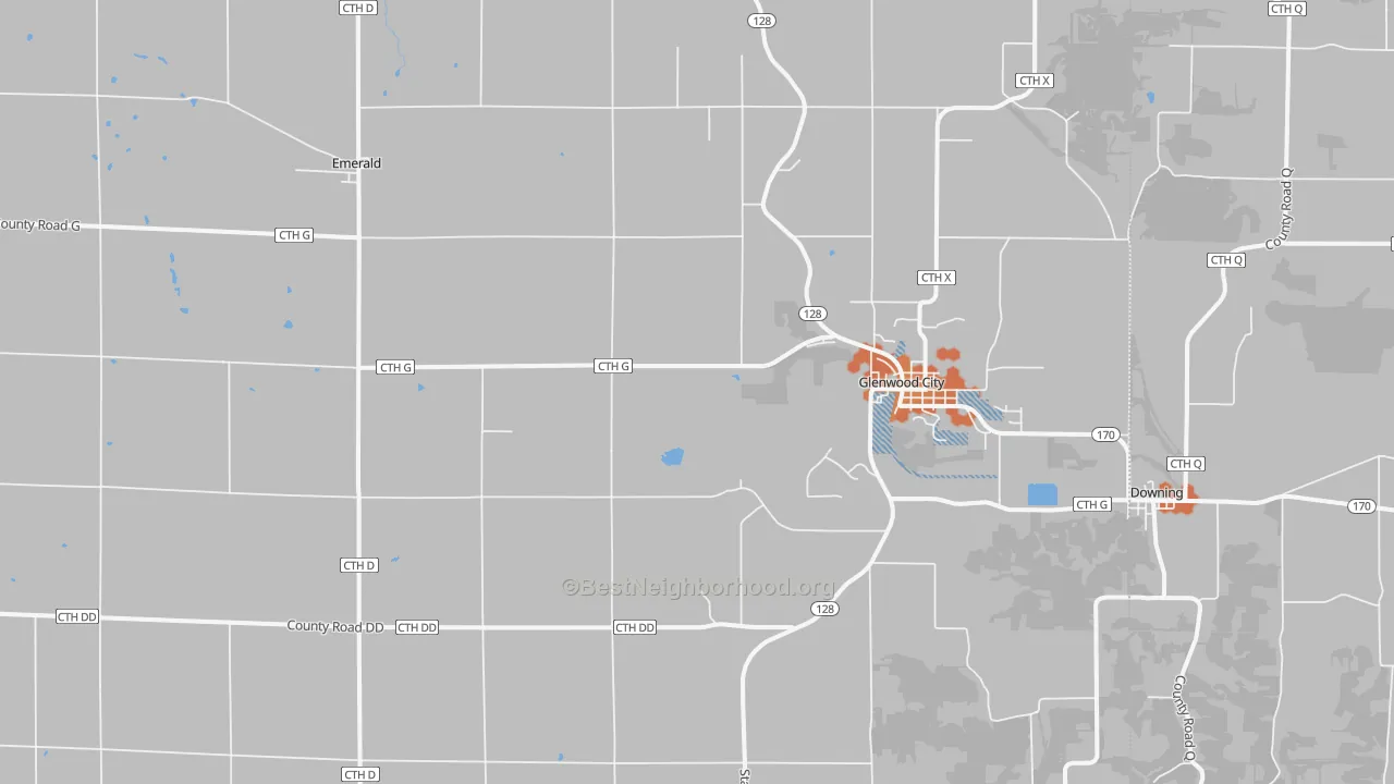 Bike Grade map of Glenwood City, WI