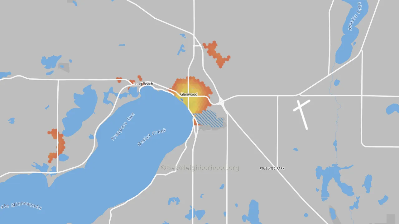 Bike Grade map of Glenwood, MN