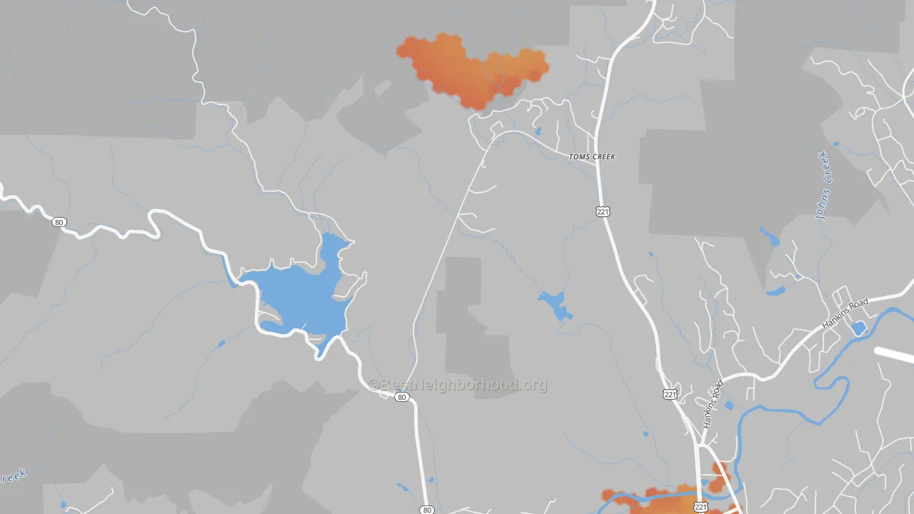 Bike Grade map of Glenwood, NC