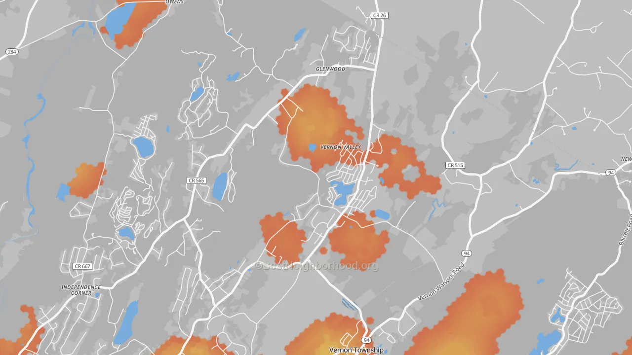 Bike Grade map of Glenwood, NJ