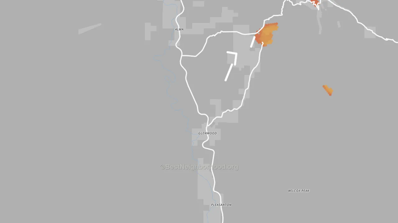 Bike Grade map of Glenwood, NM