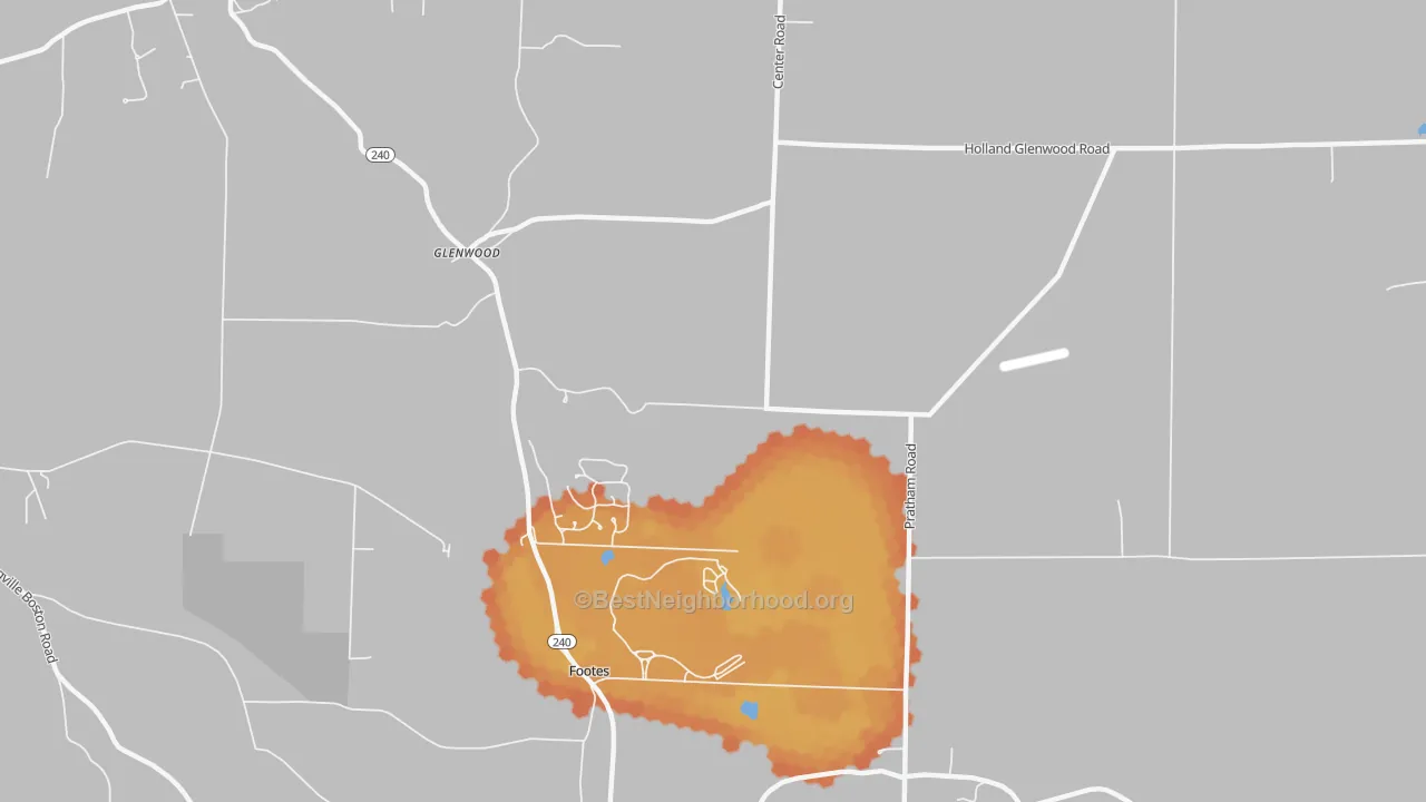 Bike Grade map of Glenwood, NY