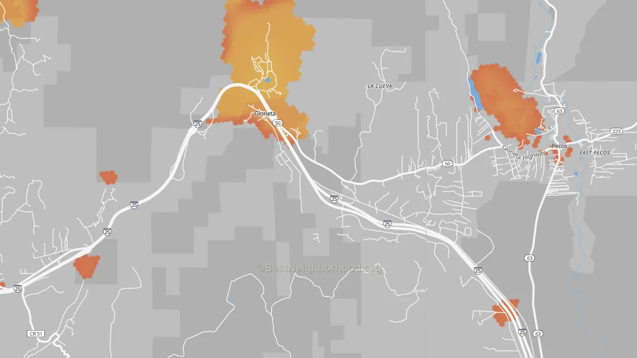 Bike Grade map of Glorieta, NM