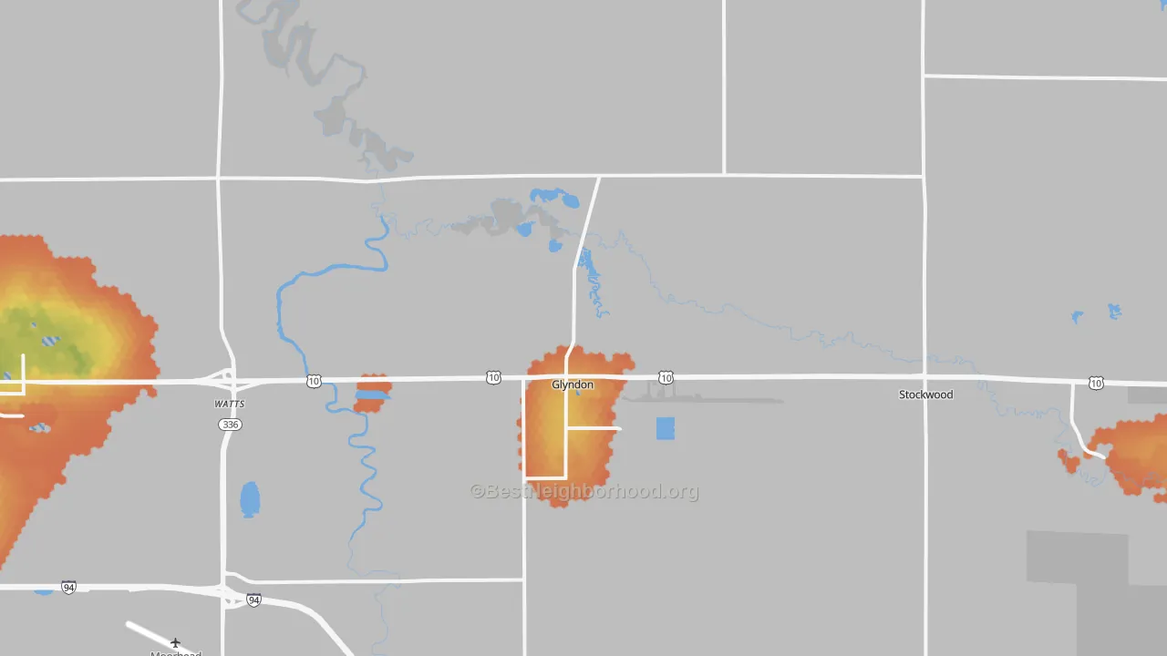Bike Grade map of Glyndon, MN