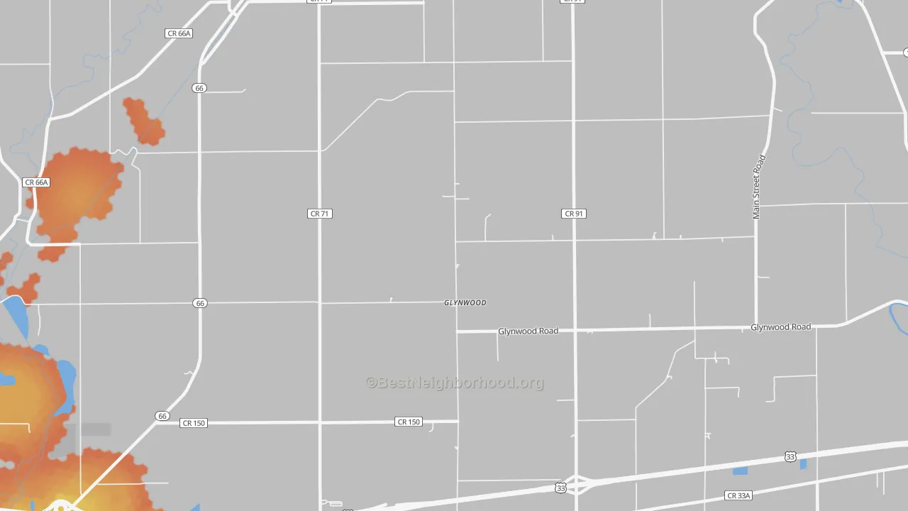 Bike Grade map of Glynwood, OH