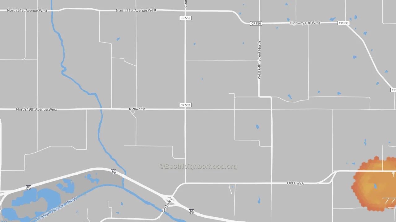 Bike Grade map of Goddard, IA