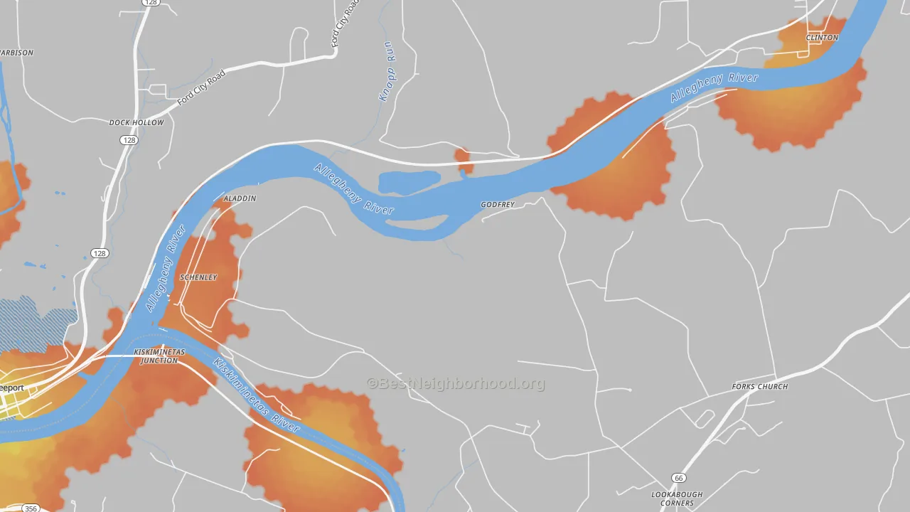 Bike Grade map of Godfrey, PA