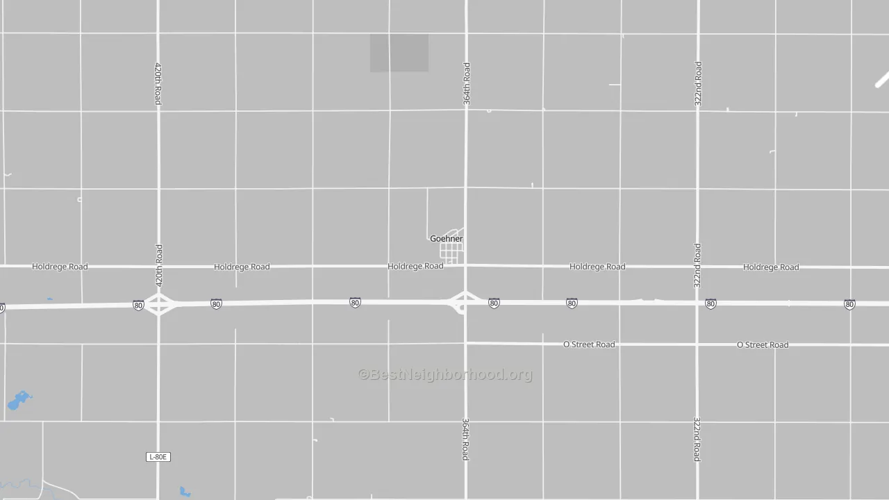 Bike Grade map of Goehner, NE