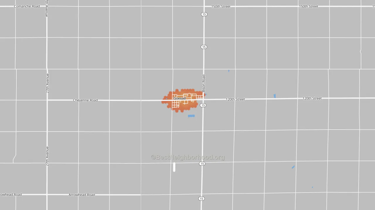 Bike Grade map of Goessel, KS