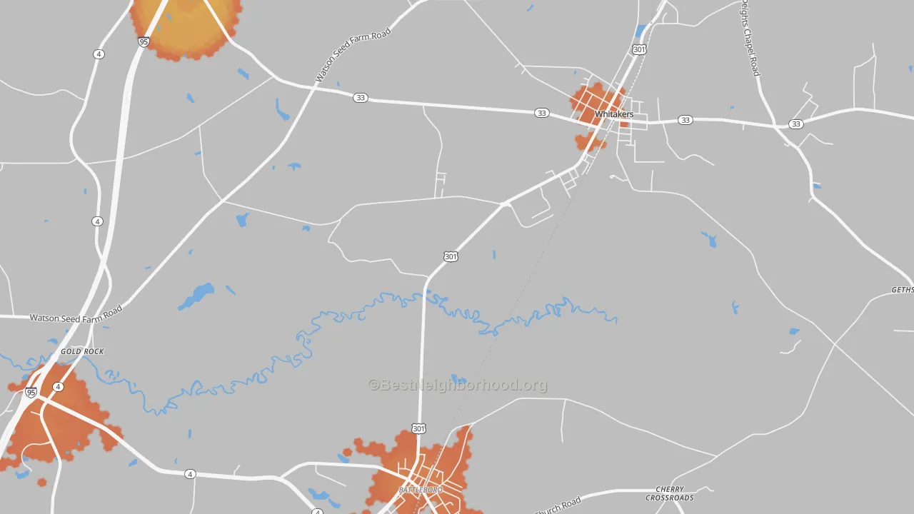 Bike Grade map of Gold Rock, NC