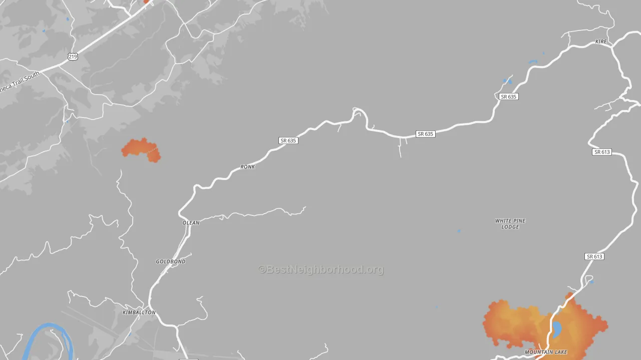 Bike Grade map of Goldbond, VA