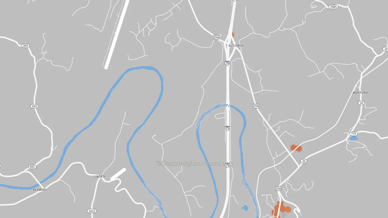 Bike Grade map of Goldbug, KY