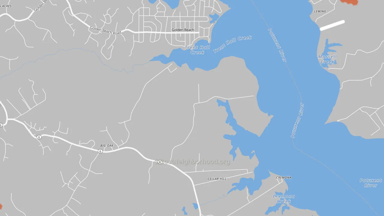 Bike Grade map of Golden Beach, MD