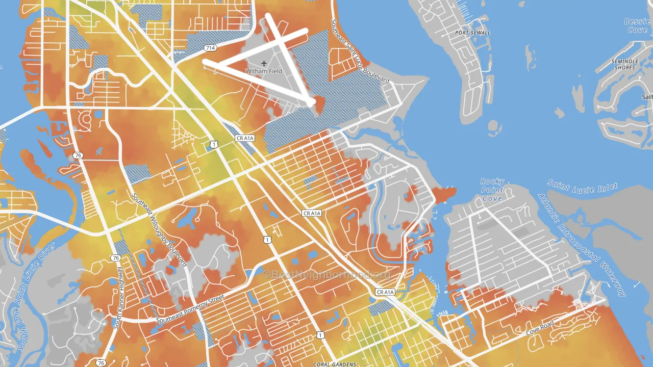 Bike Grade map of Golden Gate, Stuart, FL