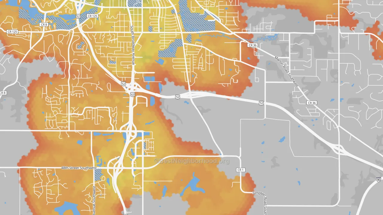 Bike Grade map of Golden Hill, MN