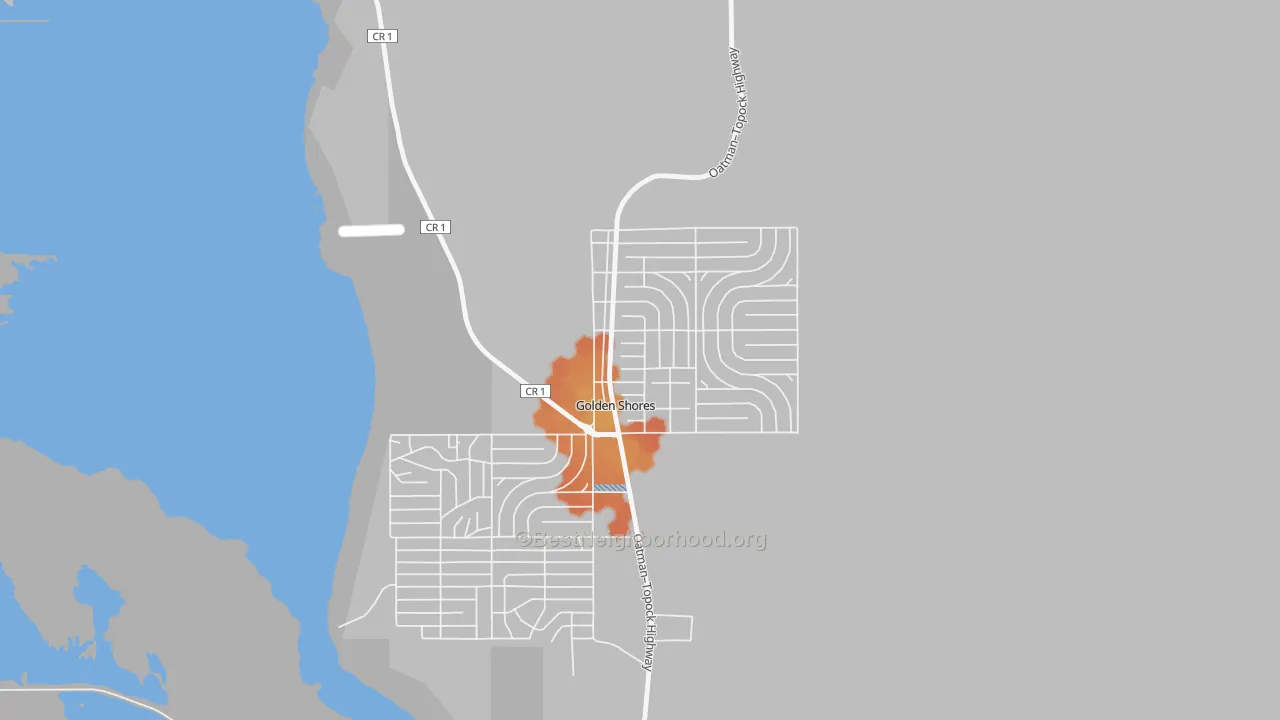 Bike Grade map of Golden Shores, AZ