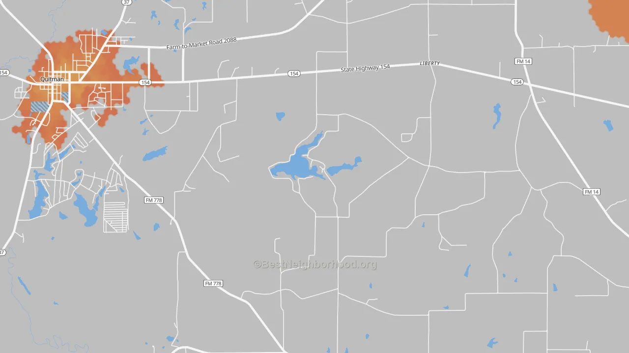 Bike Grade map of Golden, TX