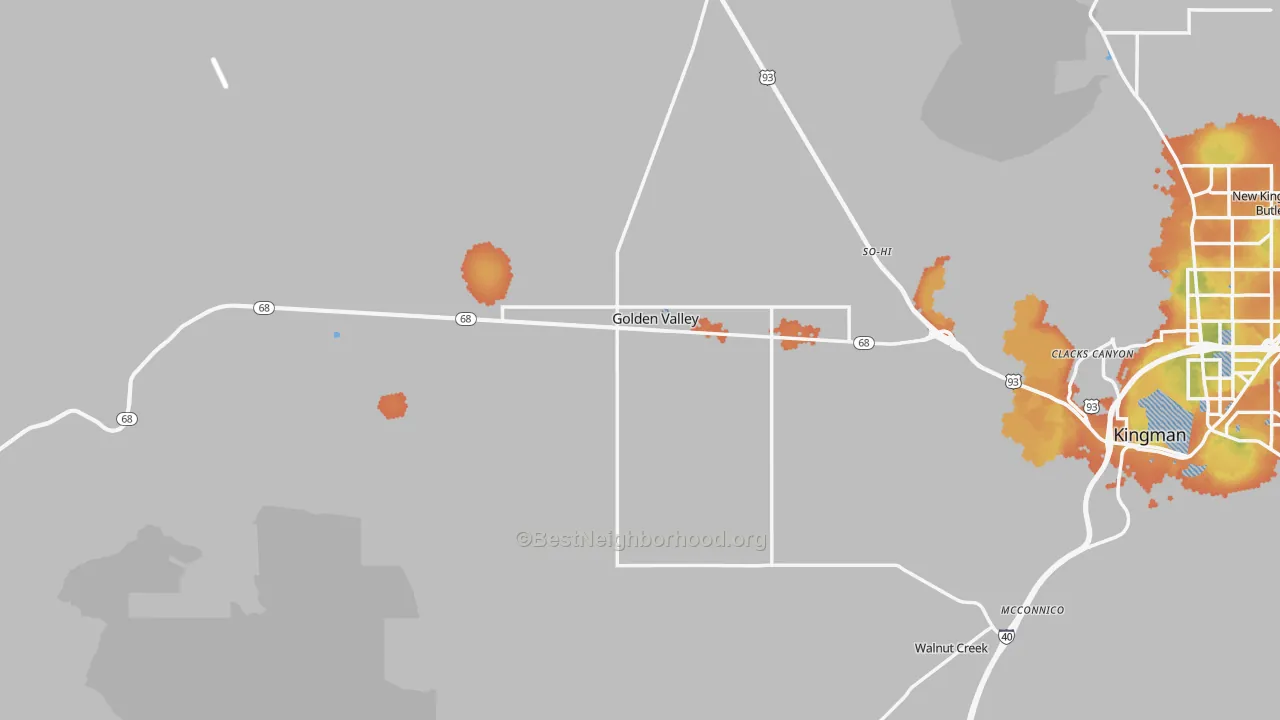 Bike Grade map of Golden Valley, AZ