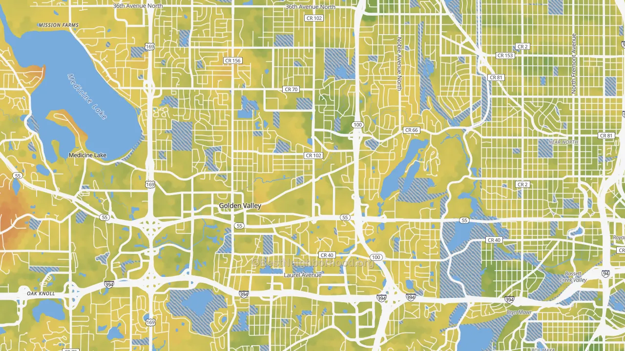 Bike Grade map of Golden Valley, MN