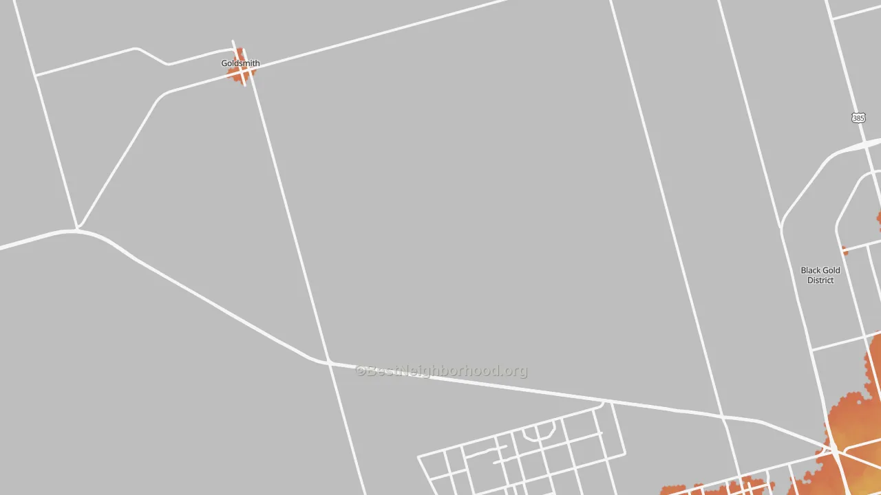 Bike Grade map of Goldsmith, TX