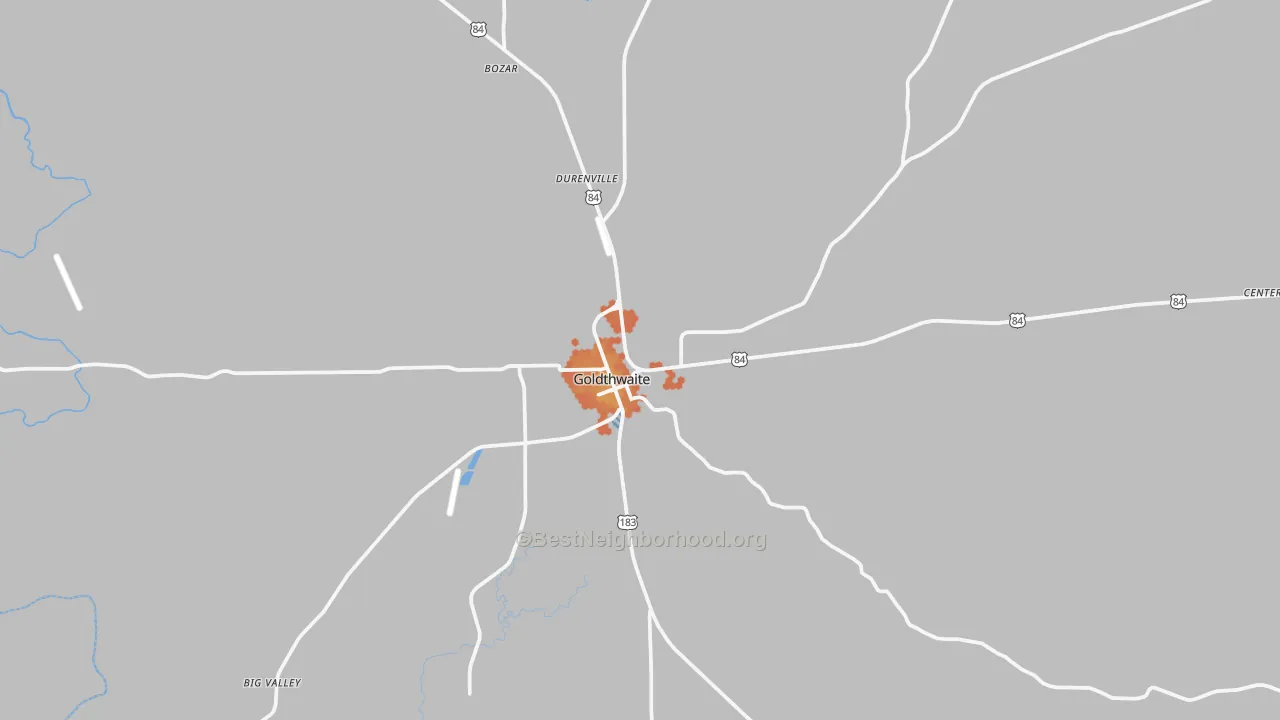 Bike Grade map of Goldthwaite, TX