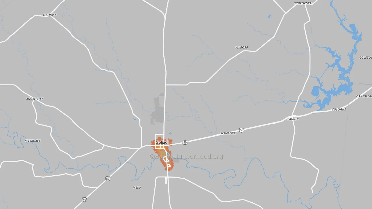 Bike Grade map of Goliad County, TX