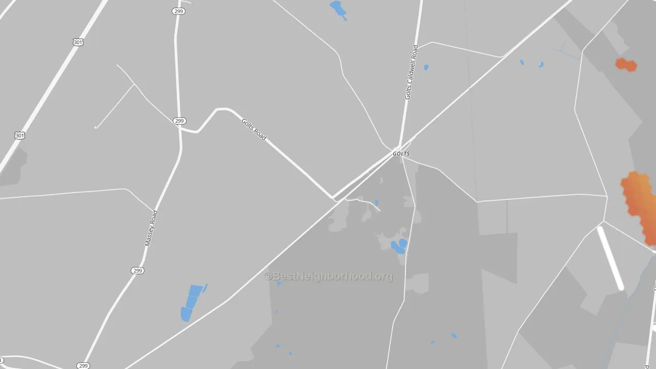 Bike Grade map of Golts, MD