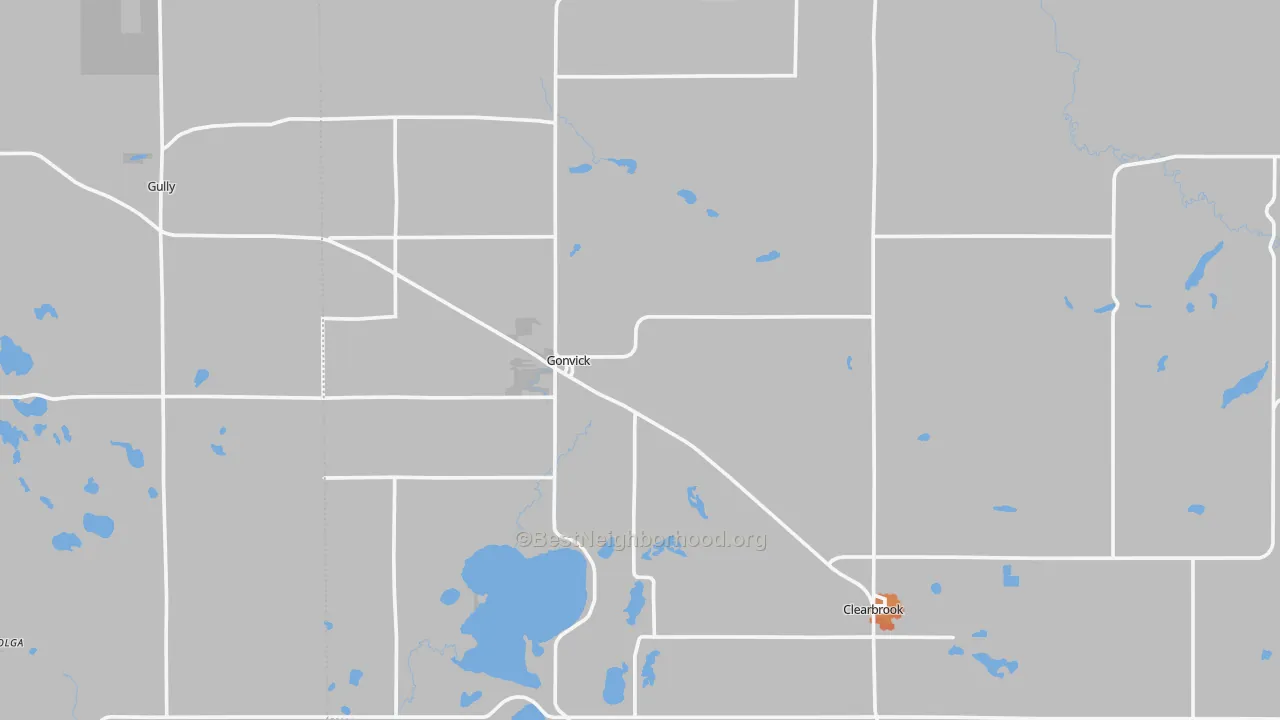 Bike Grade map of Gonvick, MN