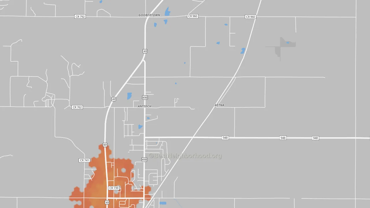 Bike Grade map of Goobertown, AR