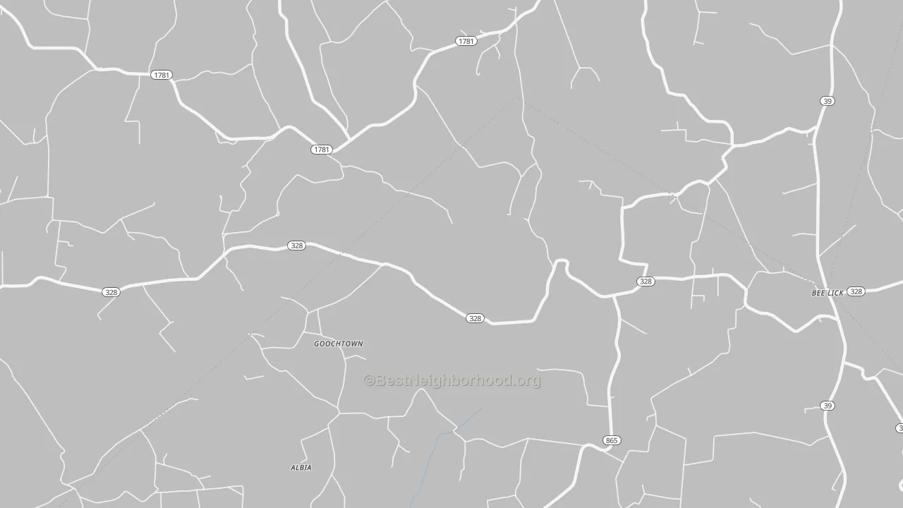 Bike Grade map of Goochtown, KY