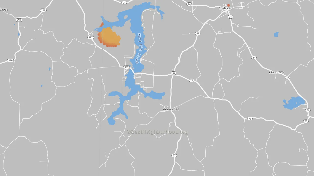 Bike Grade map of Good Hope, AR