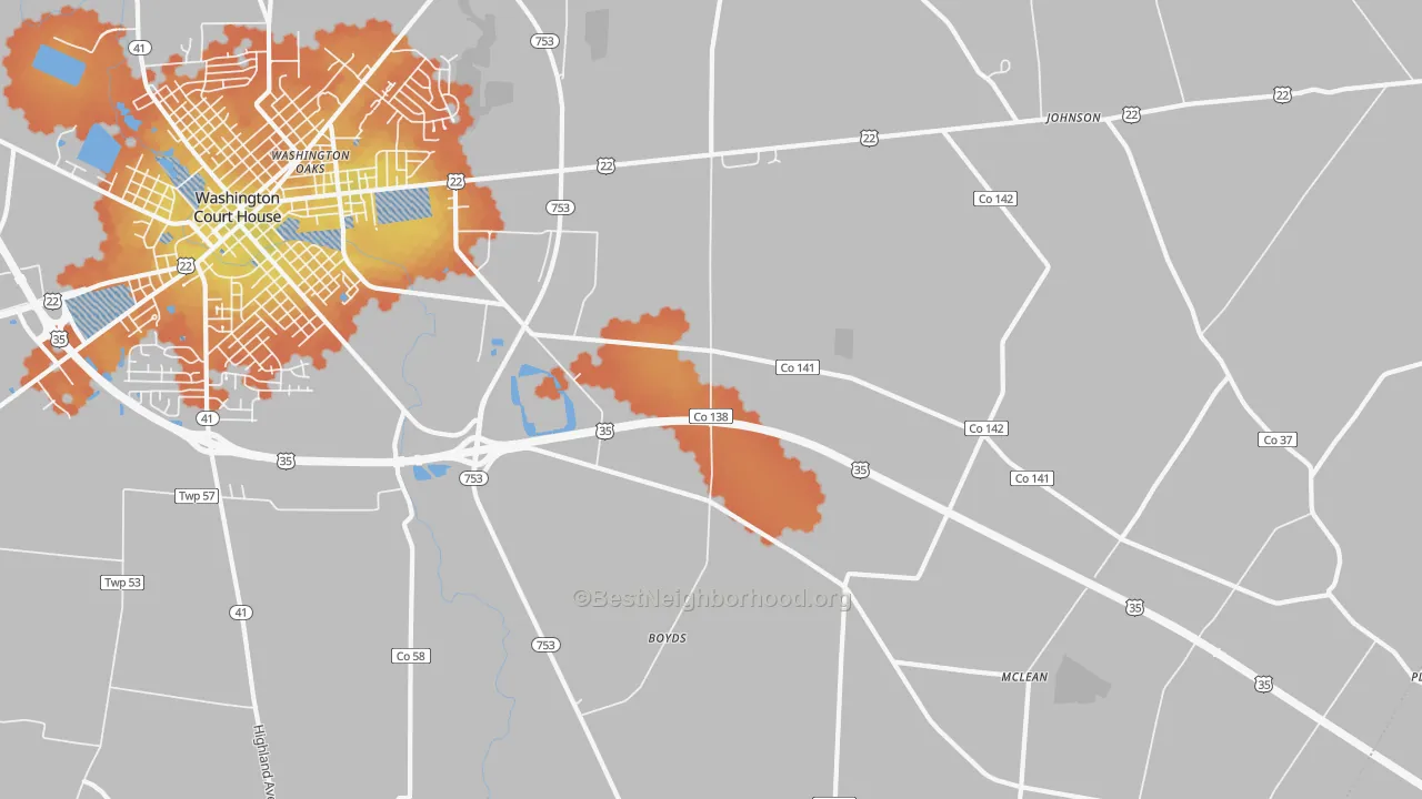 Bike Grade map of Good Hope, OH