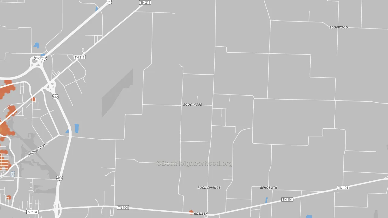 Bike Grade map of Good Hope, TN