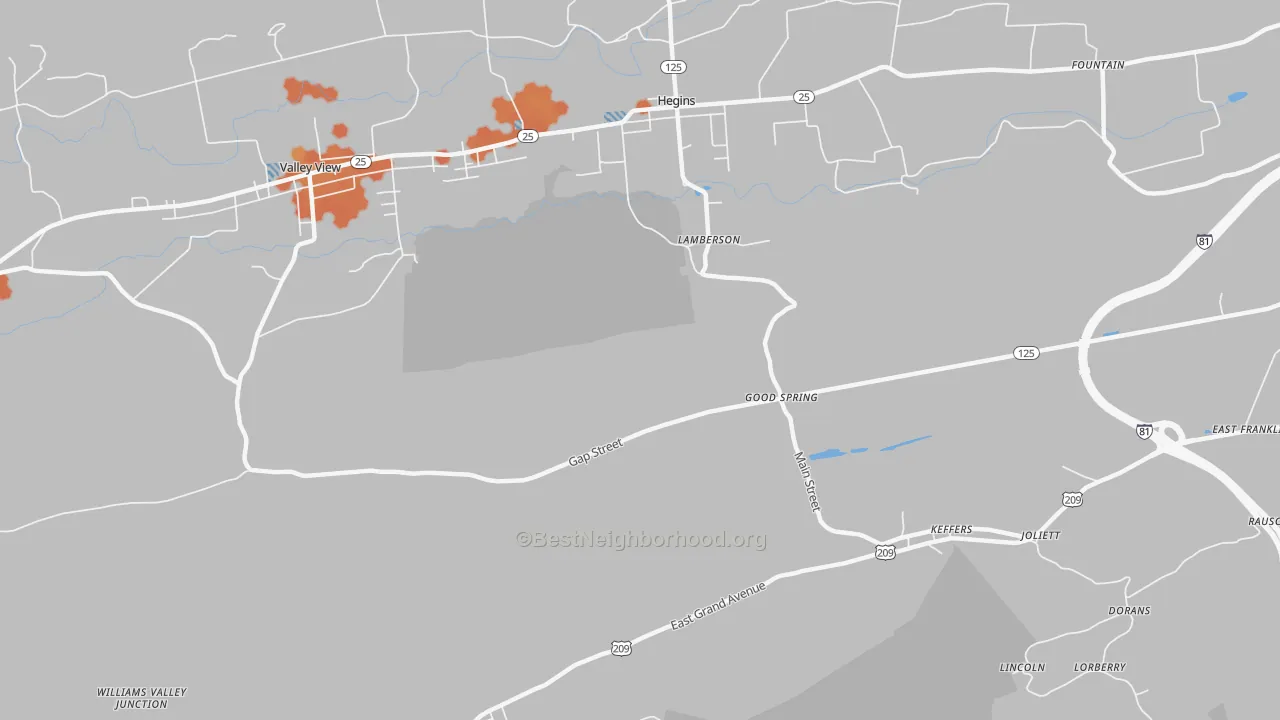 Bike Grade map of Good Spring, PA