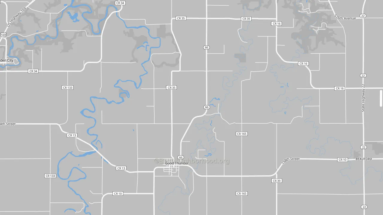 Bike Grade map of Good Thunder, MN