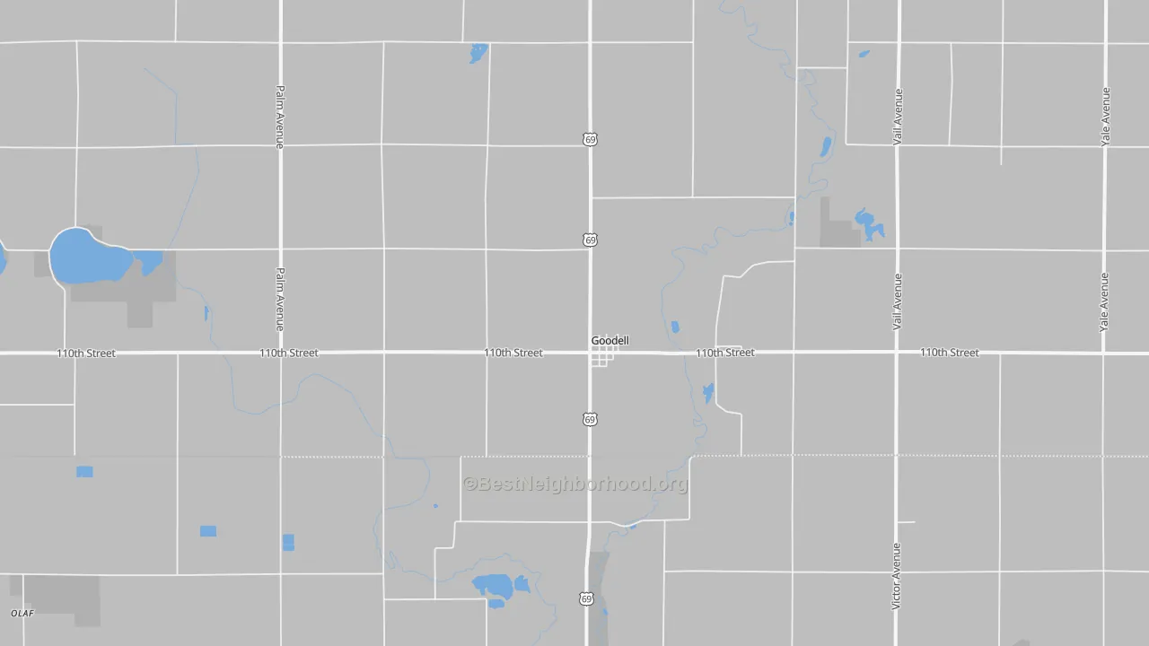 Bike Grade map of Goodell, IA