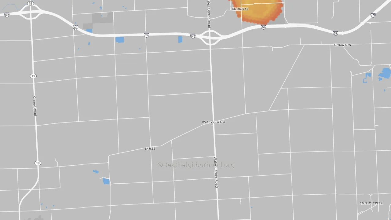 Bike Grade map of Goodells, MI