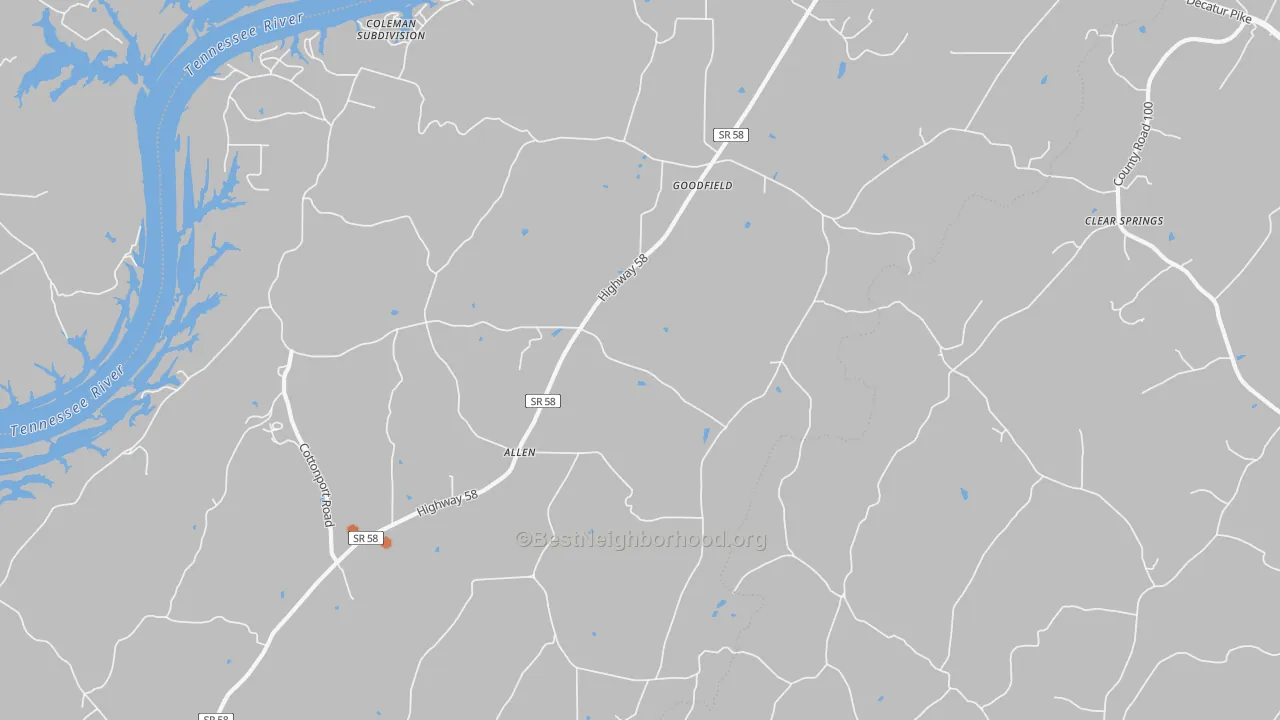 Bike Grade map of Goodfield, TN