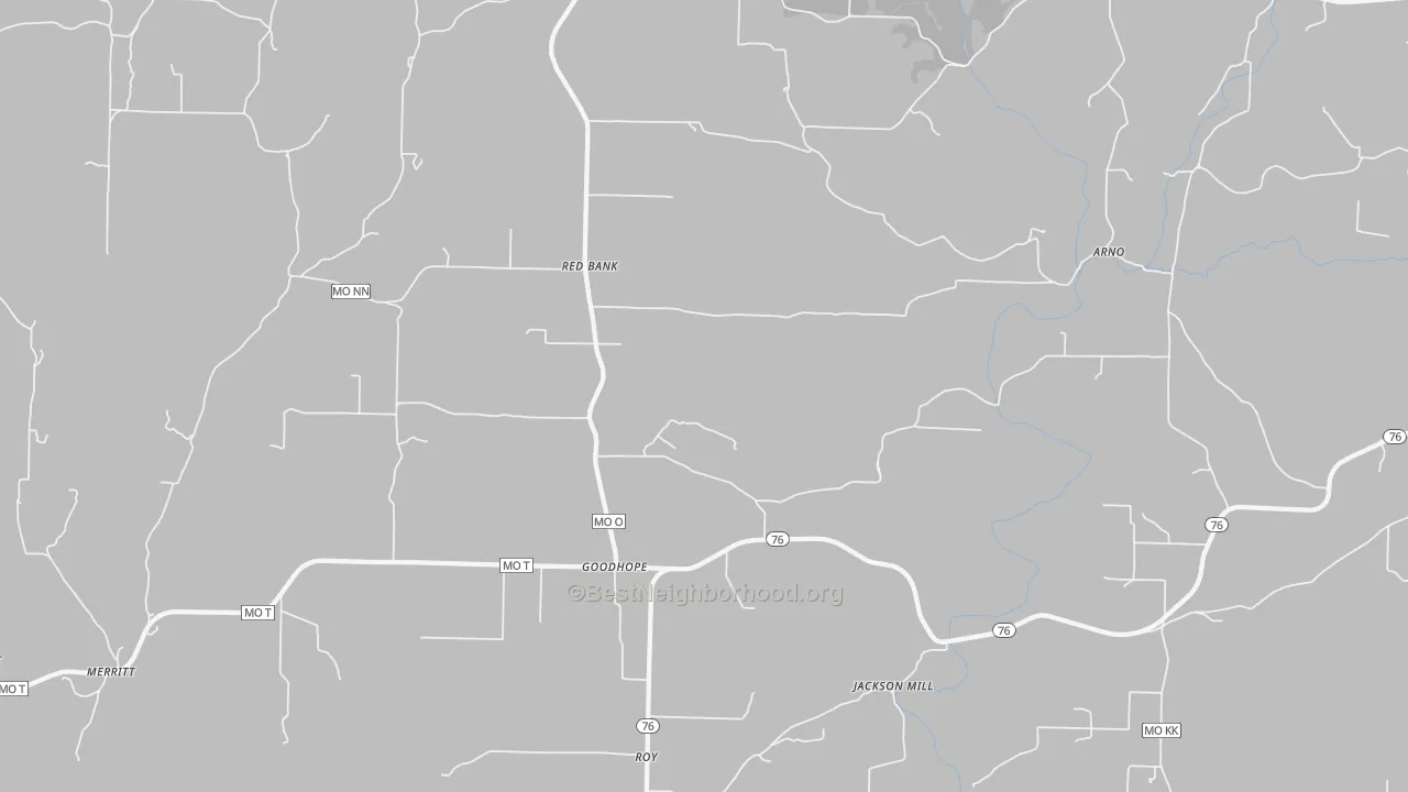 Bike Grade map of Goodhope, MO