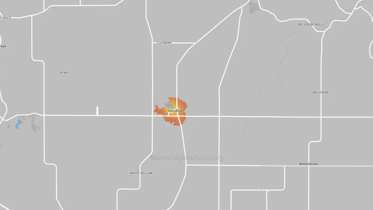 Bike Grade map of Goodhue, MN