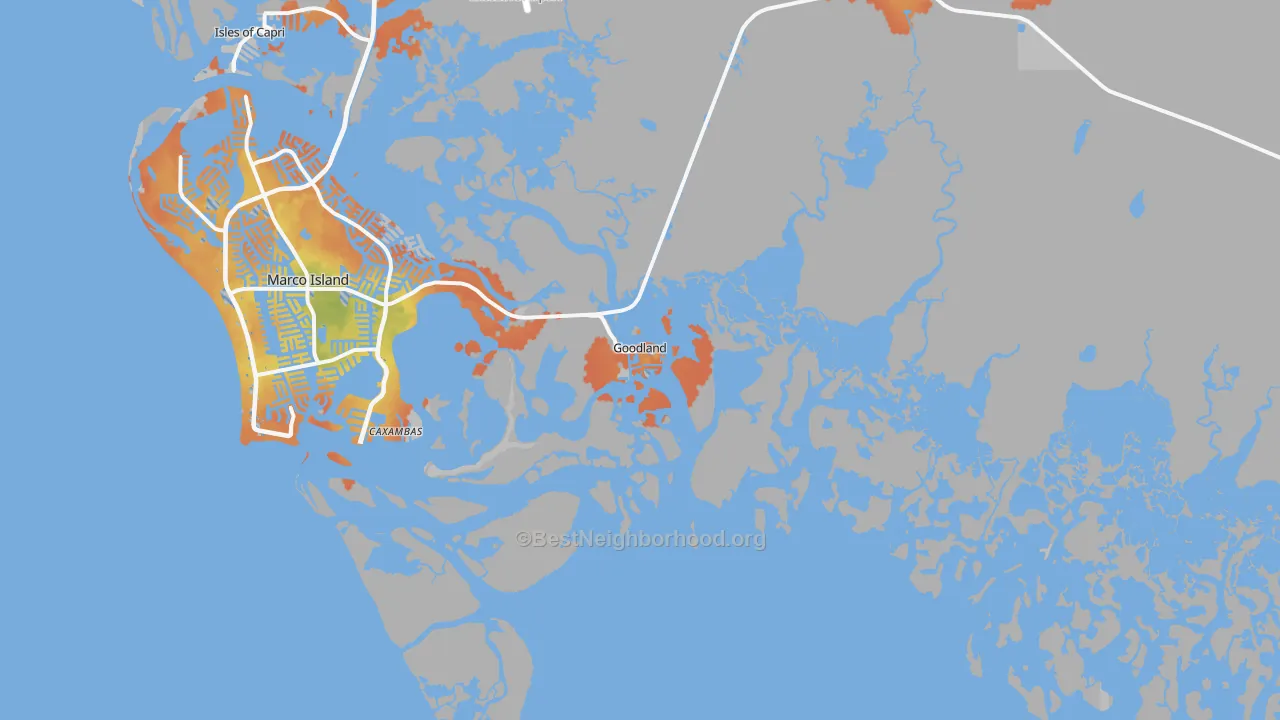 Bike Grade map of Goodland, FL