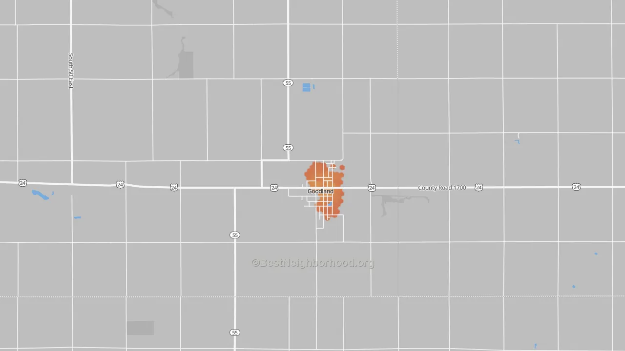 Bike Grade map of Goodland, IN