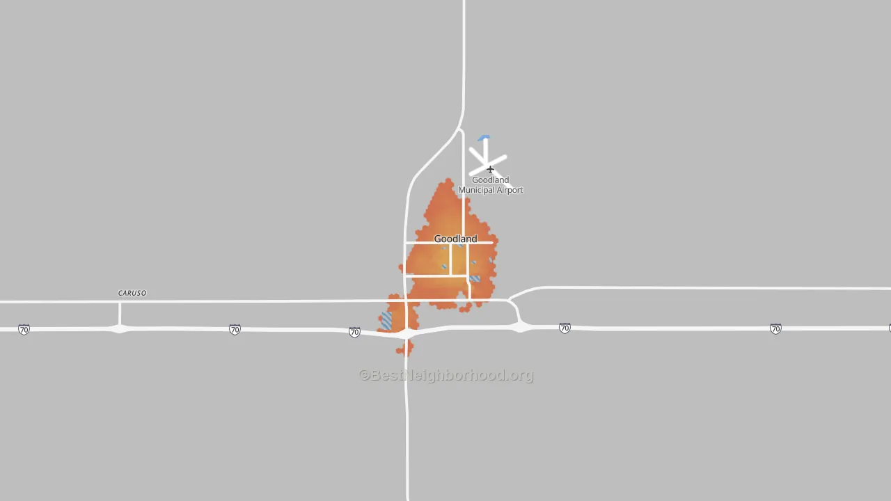 Bike Grade map of Goodland, KS